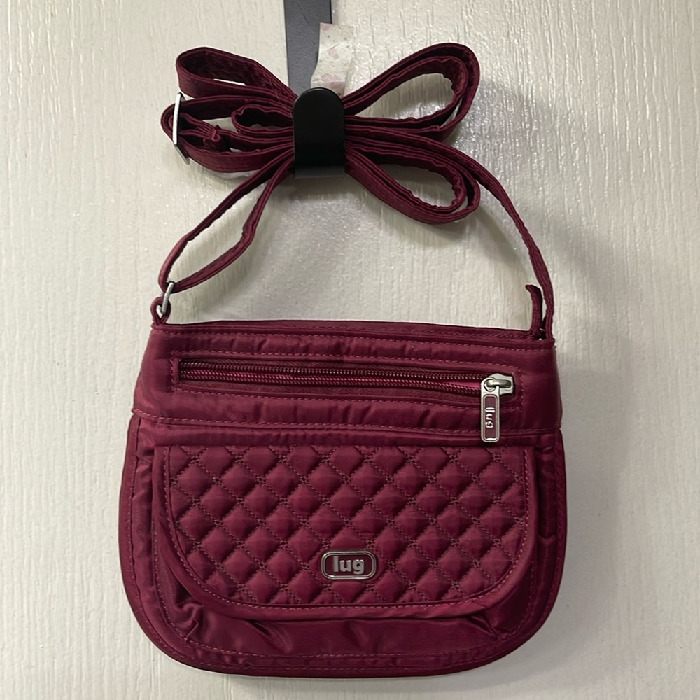 Lug Small Burgundy Crossbody purse